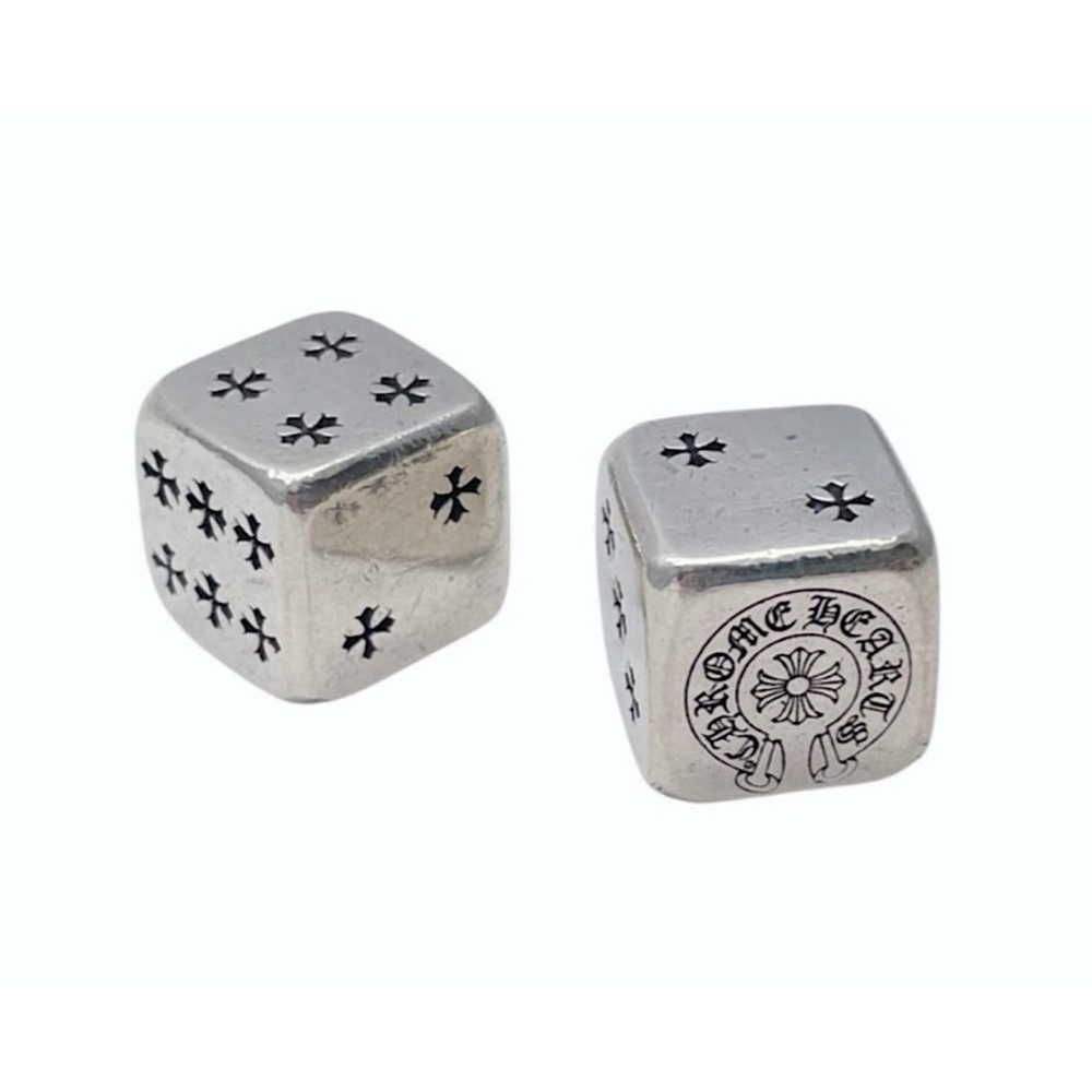 Authentic Chrome Hearts 2015 Christmas Cross Sterling Silver Dice
